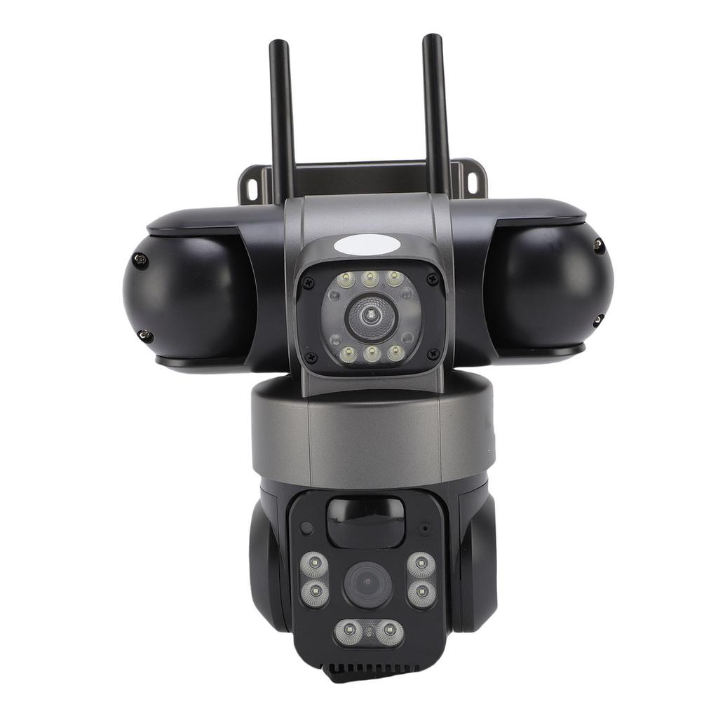 4G Triple Lens Solar Security Camera Motion Detection Voice Alerts 2 Way Talk Local Cloud Storage Outdoor Surveillance