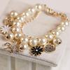 Horse Flower Charm Women Bracelet Faux Pearl Party Bangle Gift Jewelry