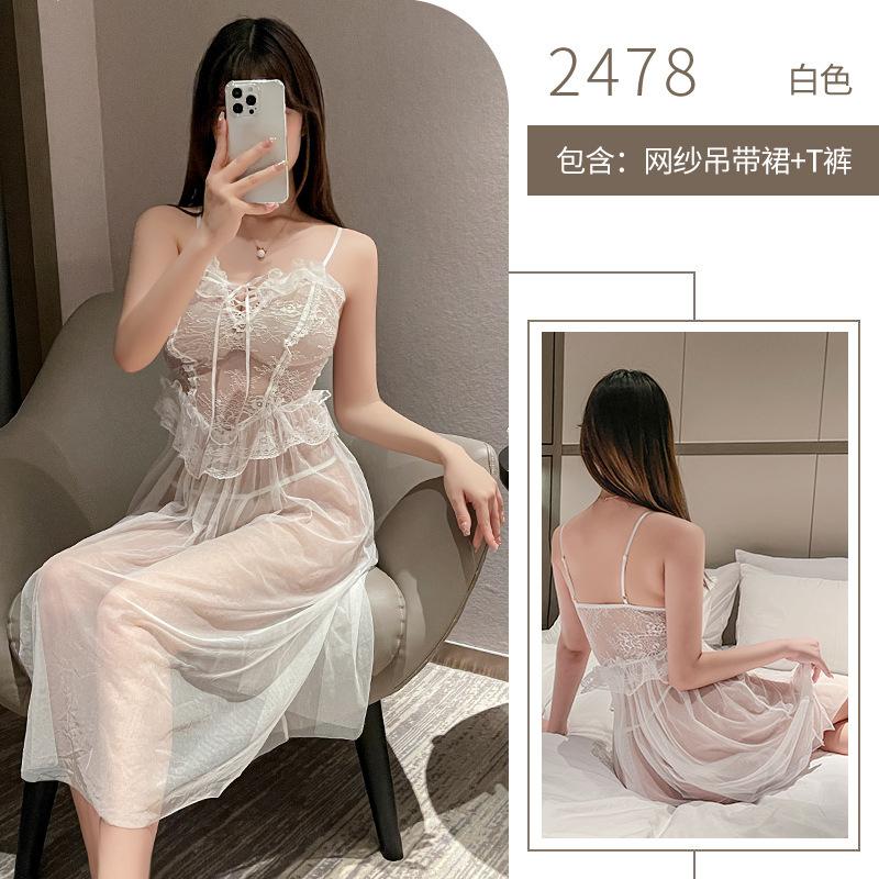 Sexy underwear perspective sexy mesh, hot teasing, free of suspenders