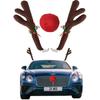 Car Reindeer Antlers & Nose - Window Roof-Top & Grille Rudolph Reindeer Jingle Bell Christmas Costume - Auto Accessories Decoration Kit Best For Car