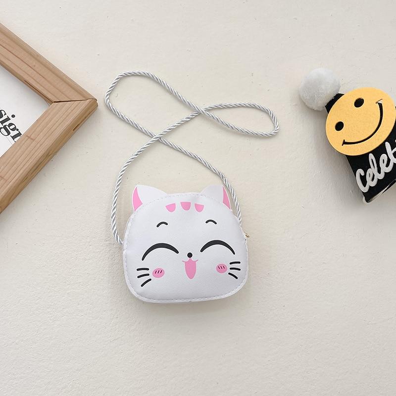 Baby Girls PU Leather Small Shoulder Crossbody Bags Cute Cat Kids Coin Purse Wallet Fashion Children's Mini Handbags