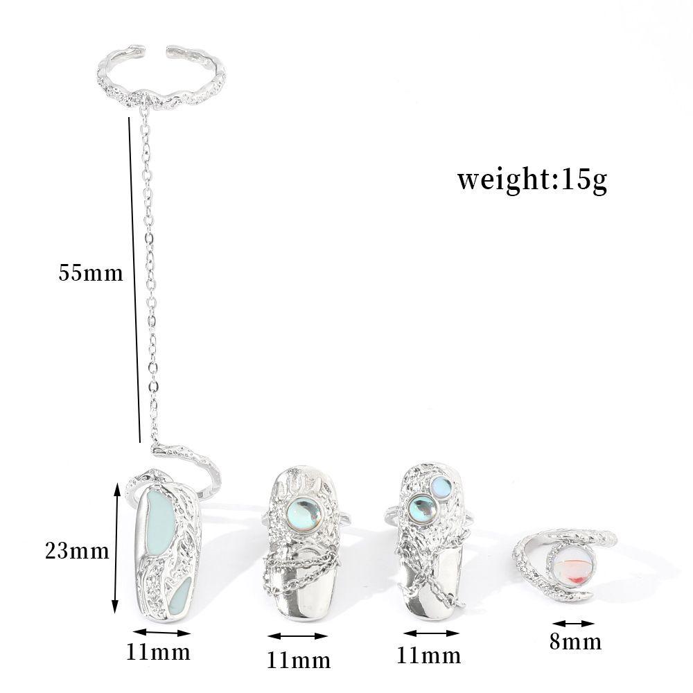 Кольца Цепь Доспехи Набор Кольцо Кольца Наборы Женские Открывающиеся Кольца Кольца для Пальцев Кольца для Защиты Ногтей