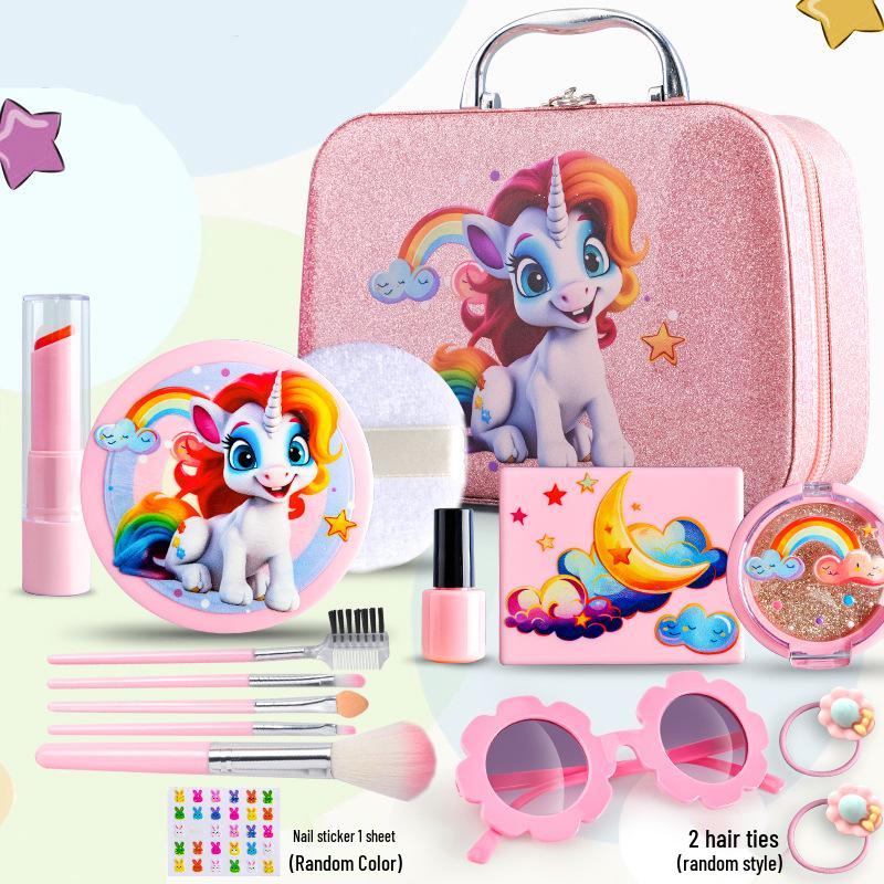 Children's Cross-Border Cosmetic Play Set: Lipstick, Nail Polish, Makeup Box, Princess Dressing Table Toy
