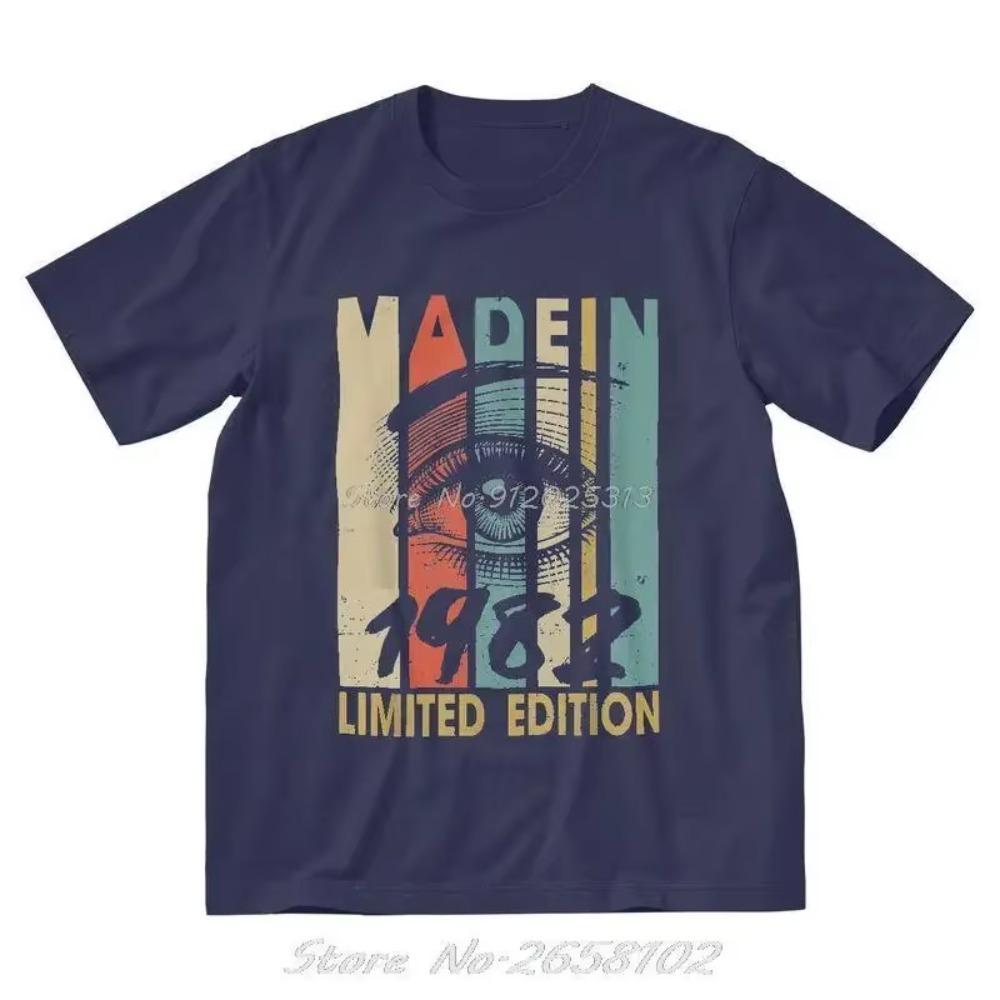 Ретро футболка 'Сделано в 1982' Ограниченный выпуск Футболка Подарок на день рождения Футболки Мужская одежда Оверсайз Унисекс Топы Уличная одежда