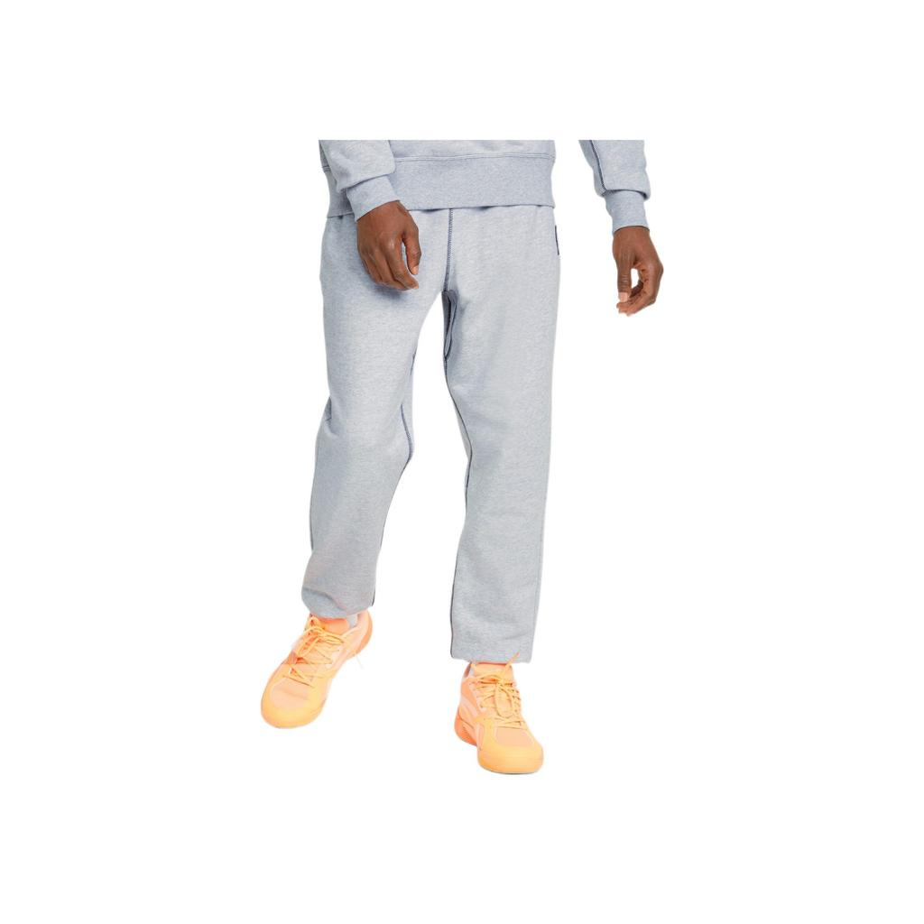 Puma Pivot Solid Logo Embroidered Drawstring Cuffed Knit Sports Pants Men Bottoms Gray 533251-08