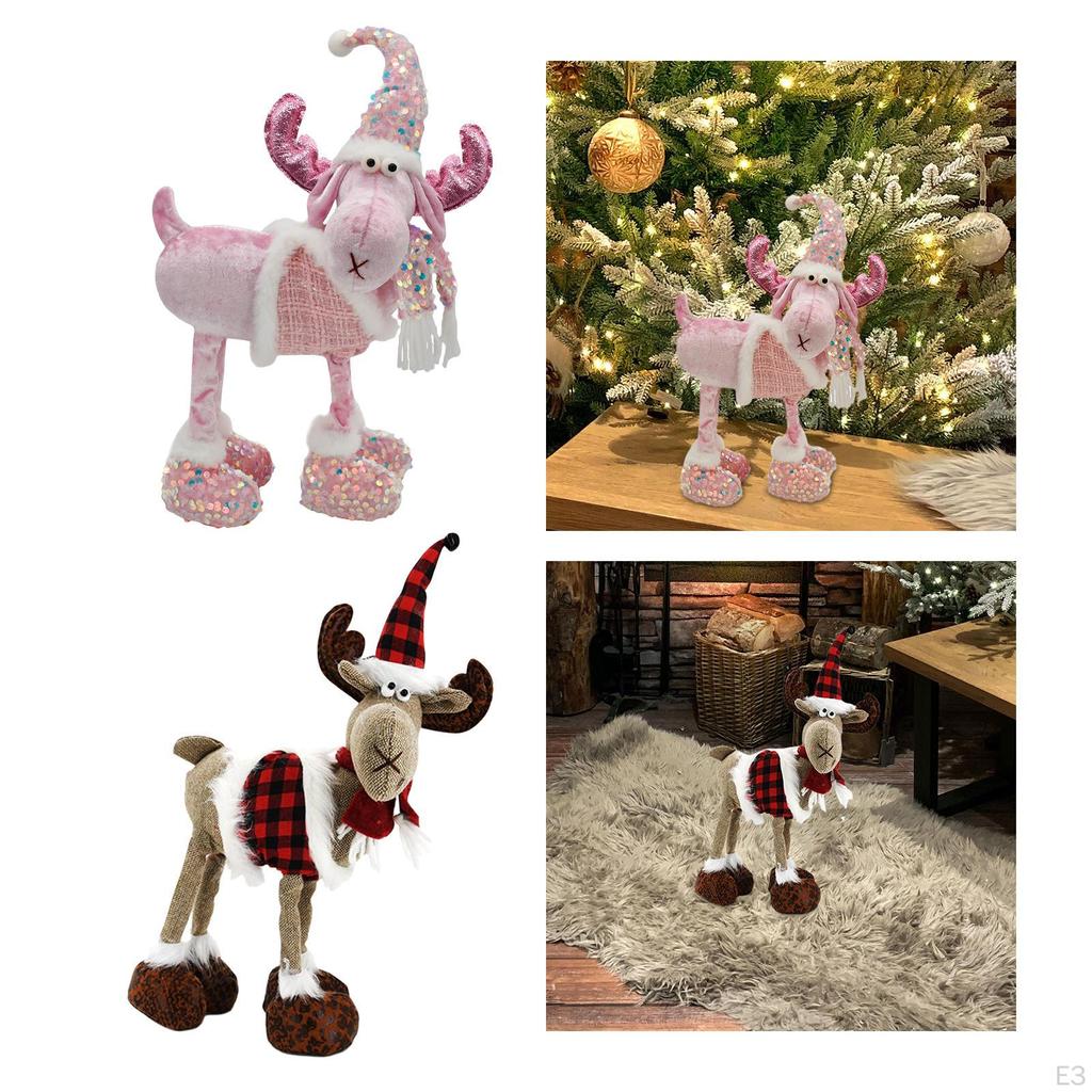 Рождественский олень кукла украшения мультфильм олень рождественская фигурка стоя плюш для