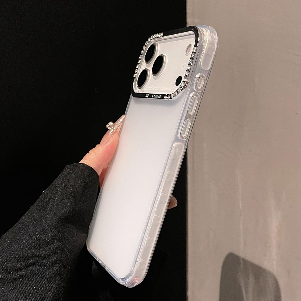 KEYSION Роскошный прозрачный матовый чехол с драгоценными камнями для iPhone 16 17 Pro Max 17 Air 16 Plus TPU+PC Противоударная бронированная задняя крышка