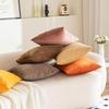 Modern Velvet Lumbar and Sofa Pillow Cushions - Solid Color Plush Pillowcase