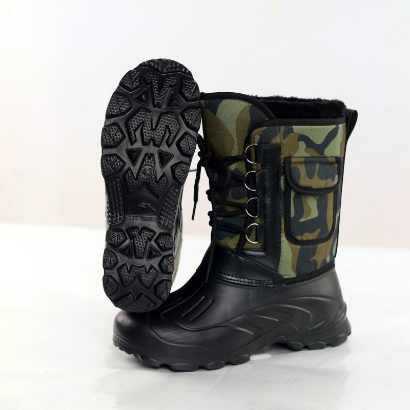 Зимние ботинки для холодной погоды, высокие, легкие, водонепроницаемые, теплые ботинки из ЭВА, нескользящие, для рыбалки, флисовые, мужские рабочие ботинки