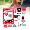61Pcs Valentines Day Photo Props Decoration with Sticks Handmade Backdrop Handheld Selfie for