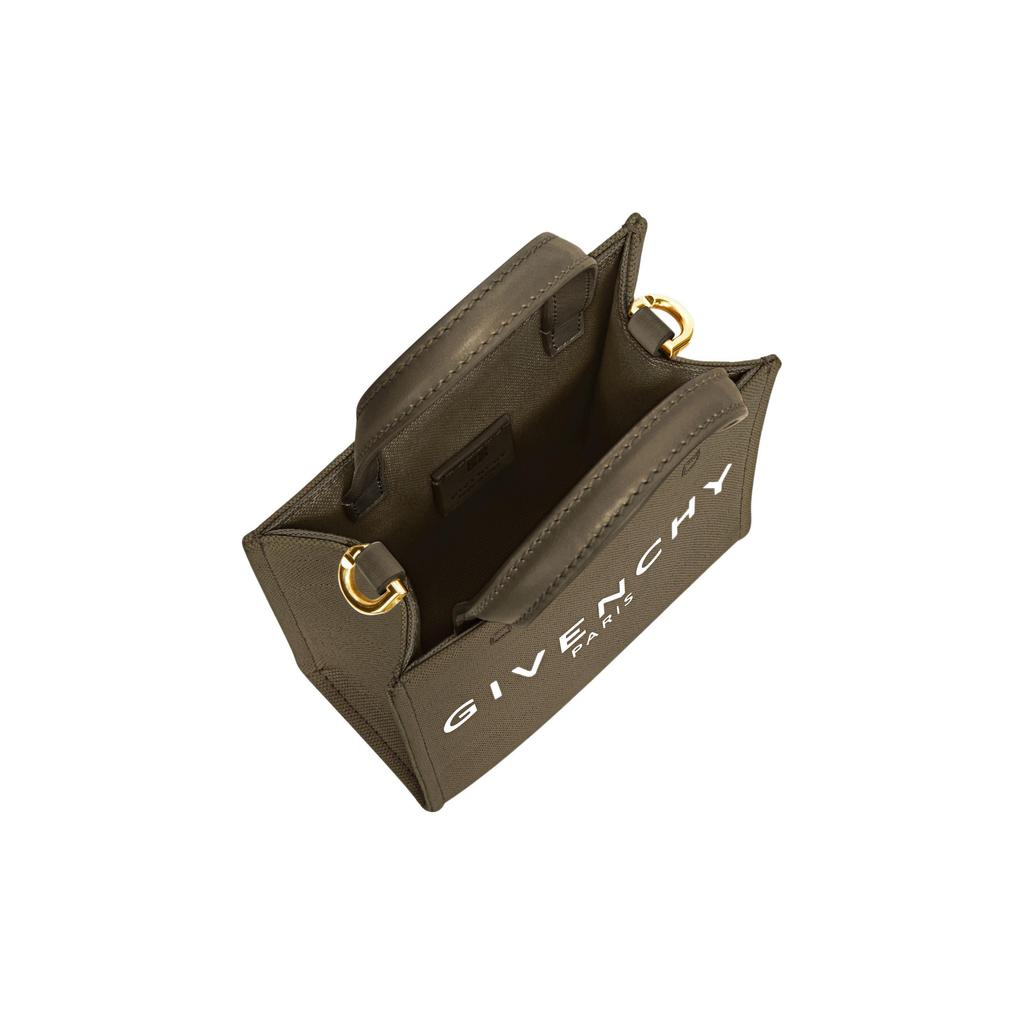 Givenchy G Tote Letter Logo Detachable Shoulder Strap Washable Canvas Tote Bag Shopping Bag Handbag Mini Women Tote Bags Dark-Khaki BB50R9B1QY-313