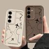 Матовый противоударный чехол с принтом маршрута самолета для Samsung S25 S24 FE S23 Ultra S22 A16 A56 A15 A55 A36 A35 A54 A14, защитный чехол для объектива из ТПУ, мягкий чехол для телефона