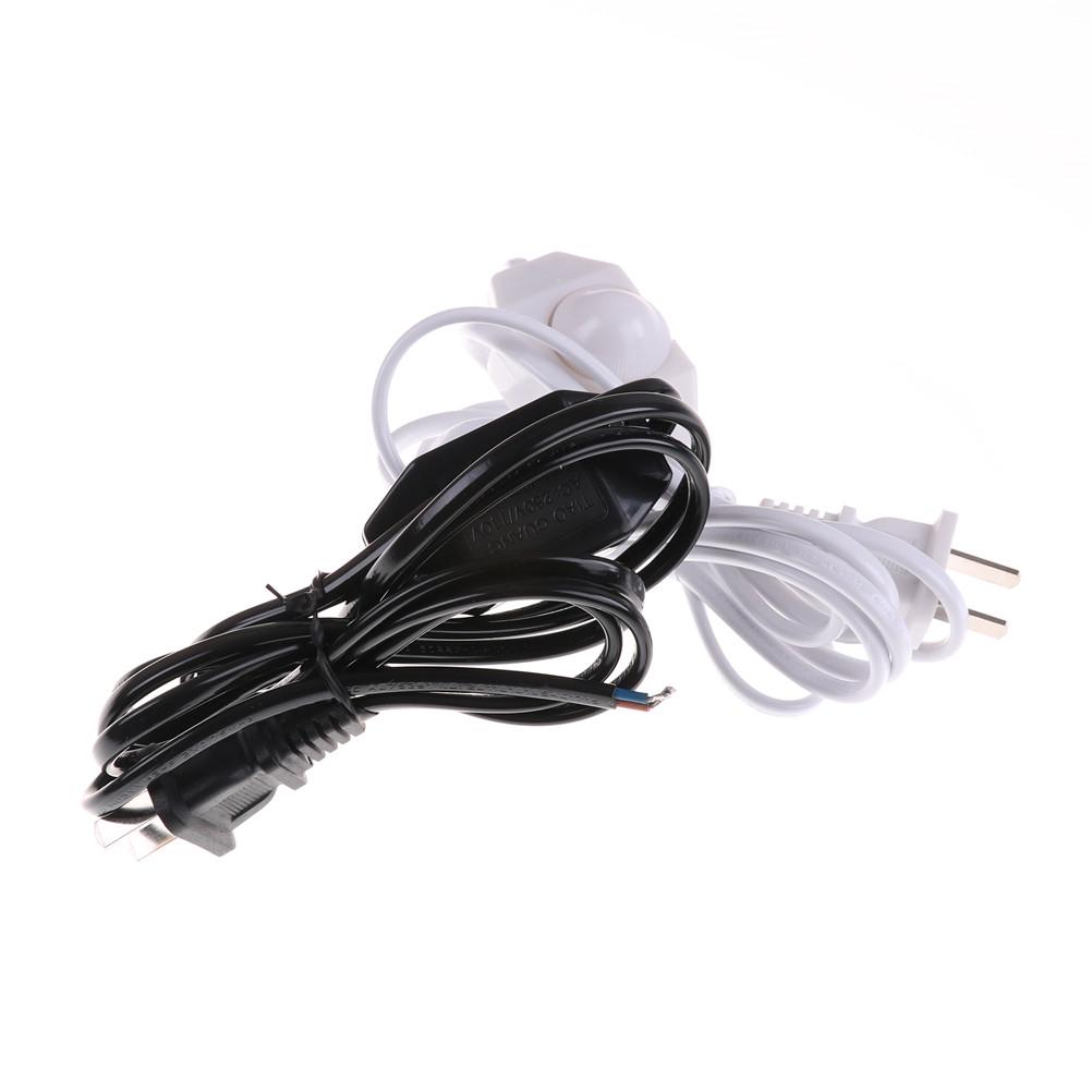 White/Black Lamp Power Cord W Dimmer Switch Ac 220V/110V Us Plug