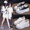 Women's  Spring New Inner Heightened Women's Shoes Genuine Leather All-match Casual Sports Muffin Thick-soled Women's Single Shoes
