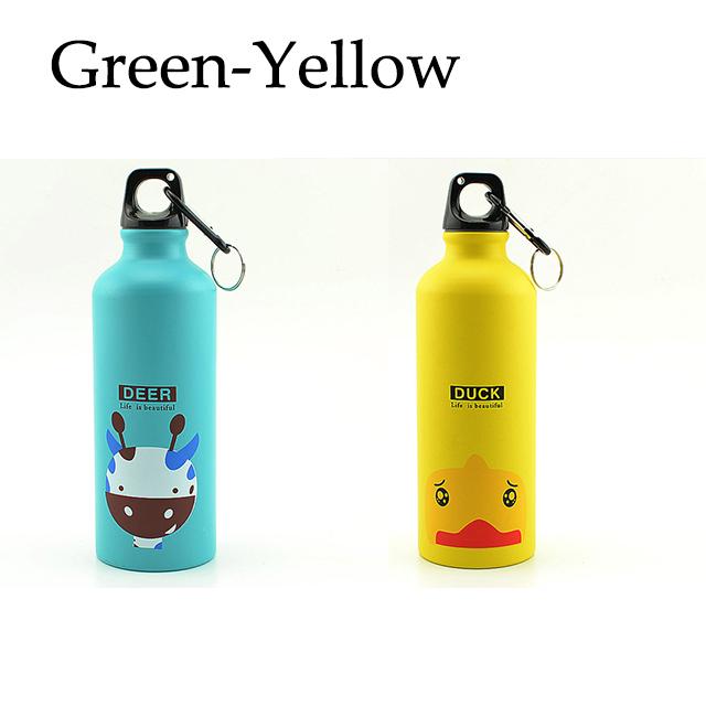 Kawaii мультяшная детская бутылка для воды алюминиевая герметичная чашка для питья спортивная фляжка чайник дорожная бутылка с пряжкой для переноски
