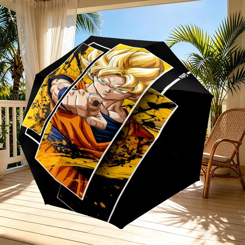 Автоматический складной зонт с принтом DRAGON BALL, Портативный складной зонт, Для улицы, Поездок на работу, Кемпинга, Идеальный подарок на день рождения