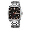 Luxury Quartz Mens Casual Watches Square Quartz Movement Waterproof Mens Wristwatches Date Week Display Male Clock