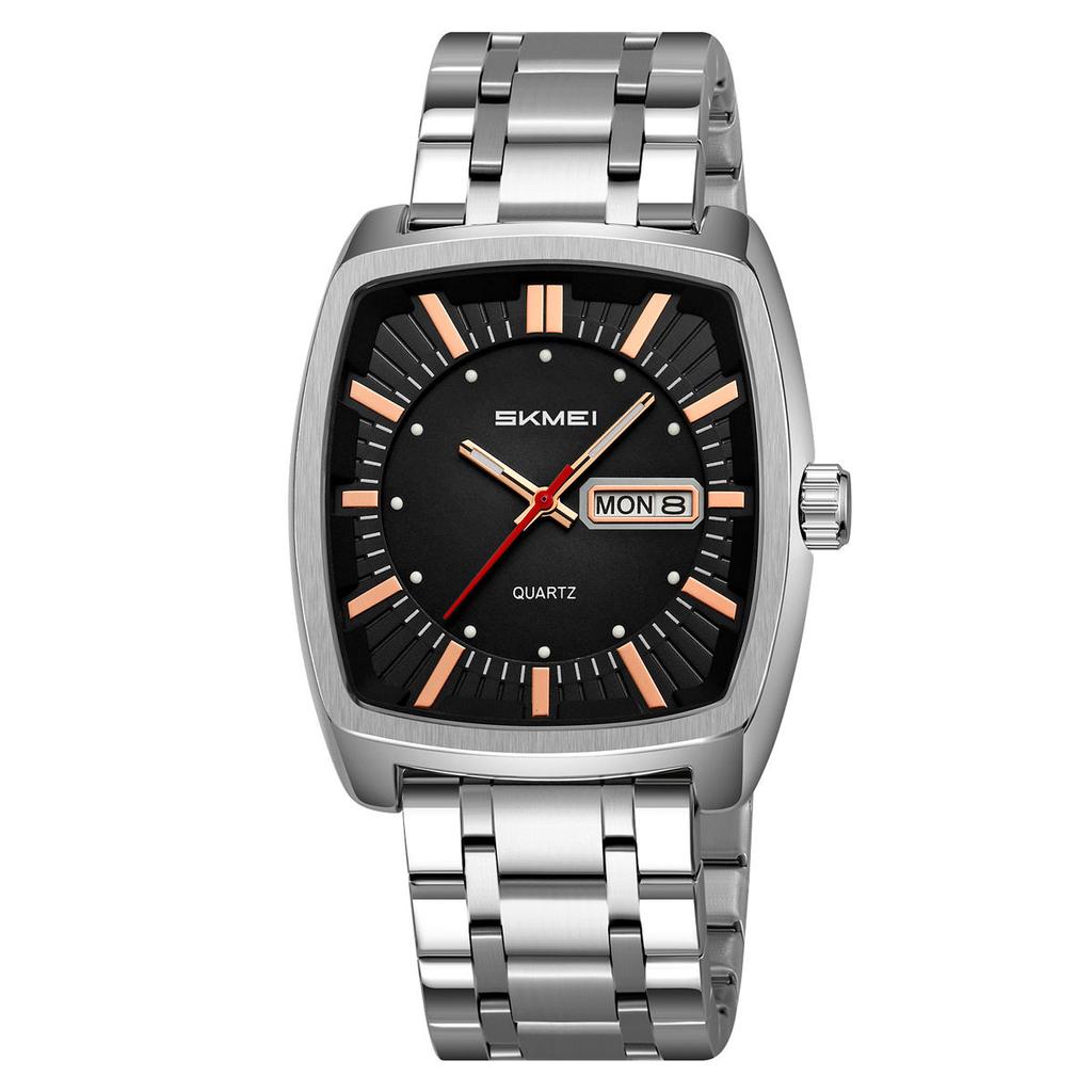 Luxury Quartz Mens Casual Watches Square Quartz Movement Waterproof Mens Wristwatches Date Week Display Male Clock