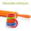 Adjustable Silicone Rolling Pin with 4 Spacers for Dough Pizza Non Stick Rolling Pin Baking Pastry