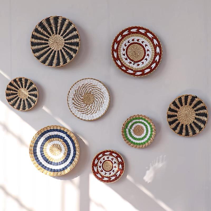 Nordic Straw Cattail Wall Art Украшение для декора спальни
