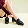 Top Layer Cowhide 26 Spring New Women's Shoes Retro Leather Versatile Thick Heel Commuting Fashion Single Shoes Le Fu Shoes for Women