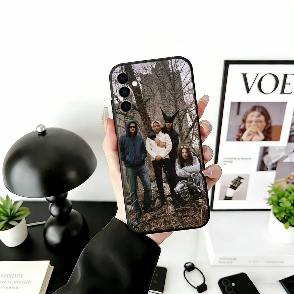 B-Bladee DG 3-3-3 Phone Case Black Silicone Soft For Samsung Galaxy A73,A72,A71,A70,A53,A52,A51