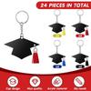 24pcs Graduation Cap Charm Keychain Acrylic Tassels Keychain Party Favor Class of 2023 Graduation Gifts for Him Her