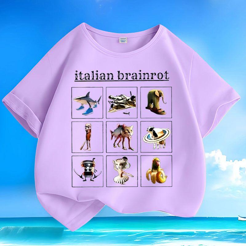 Детский повседневный тунтунгтунгсагур деревянная фигурка Шань Хай Цзин топ, летний свободный топ для мальчиков и девочек