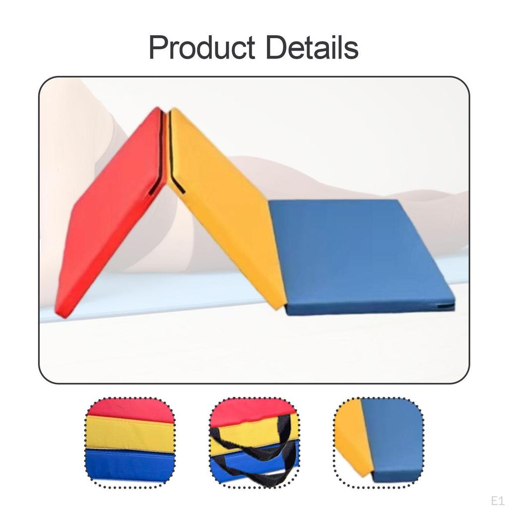 Exercise Mat with Carrying Handles Three Fold for Women Nonslip Easy To Carry Foldable Pad