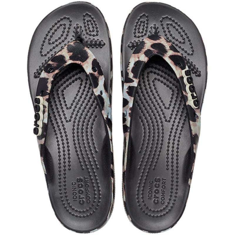 Crocs Классические облачные тапочки в елочку женские с принтом черной пантеры