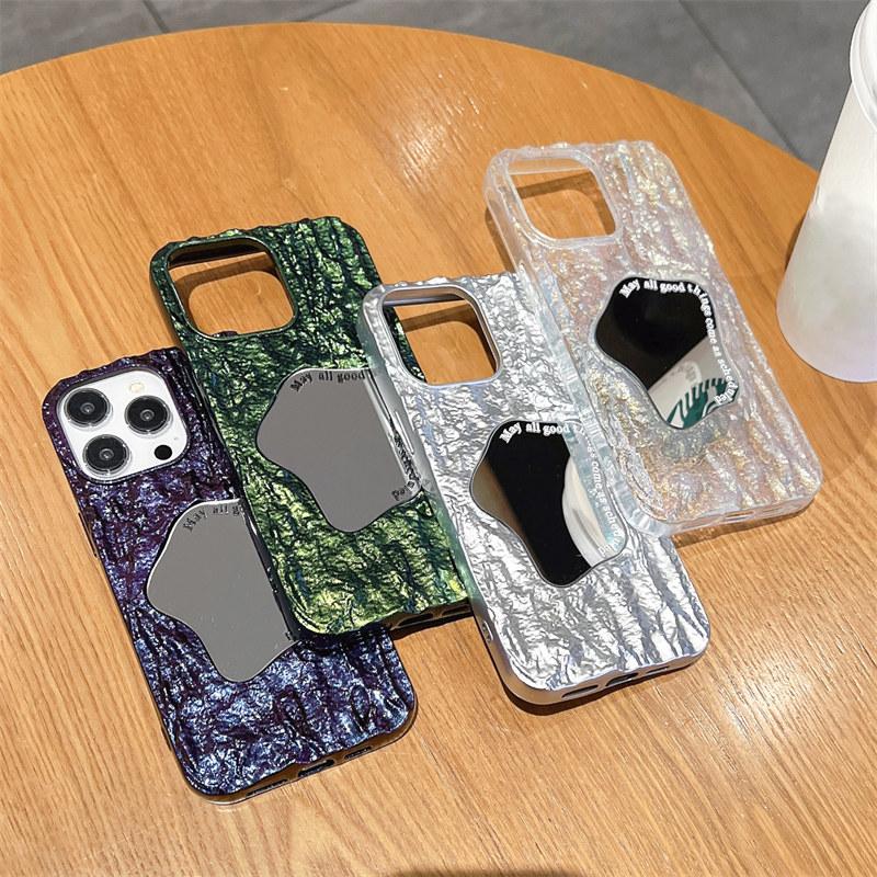 Ins 3d морщинистый зеркальный чехол для телефона для Iphone 14 11 12 13 Pro Max 14 Plus 14pro противоударный роскошный чехол с блестящим покрытием