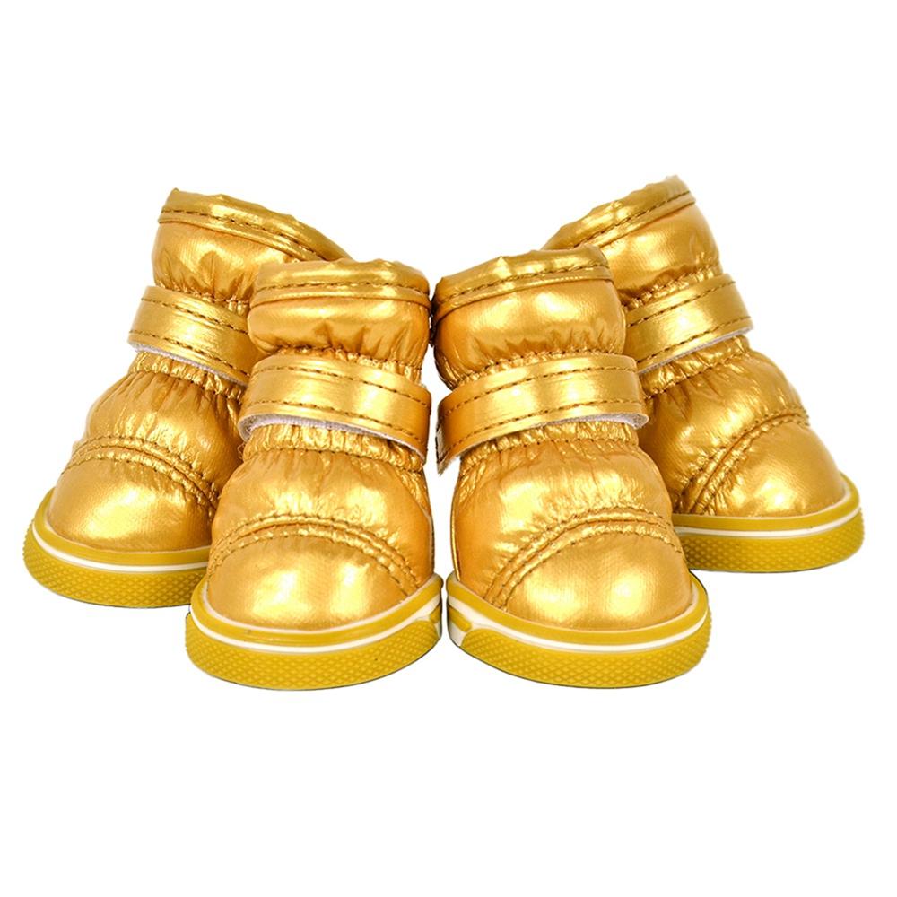 Теплые зимние сапоги для собак, водонепроницаемая противоскользящая обувь для собак, зимние ботинки для маленьких собак, щенков и кошек, на флисовой подкладке, нескользящая обувь для домашних животных, 4 шт.