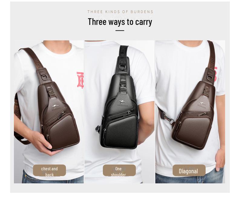 Мужская сумка-мессенджер Bolindaishu из натуральной кожи