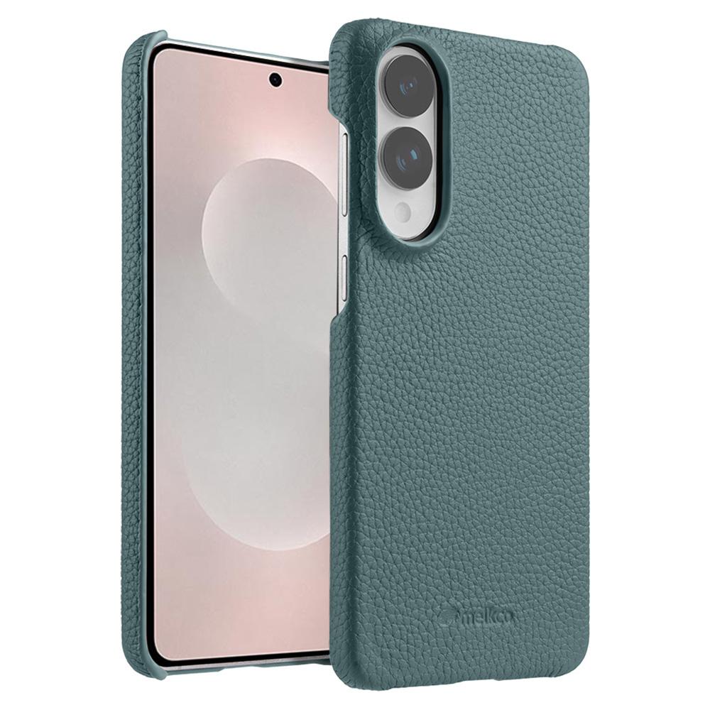 MELKCO Для Samsung Galaxy S25 Edge Чехол Неполный край Покрытие из натуральной коровьей кожи на ПК