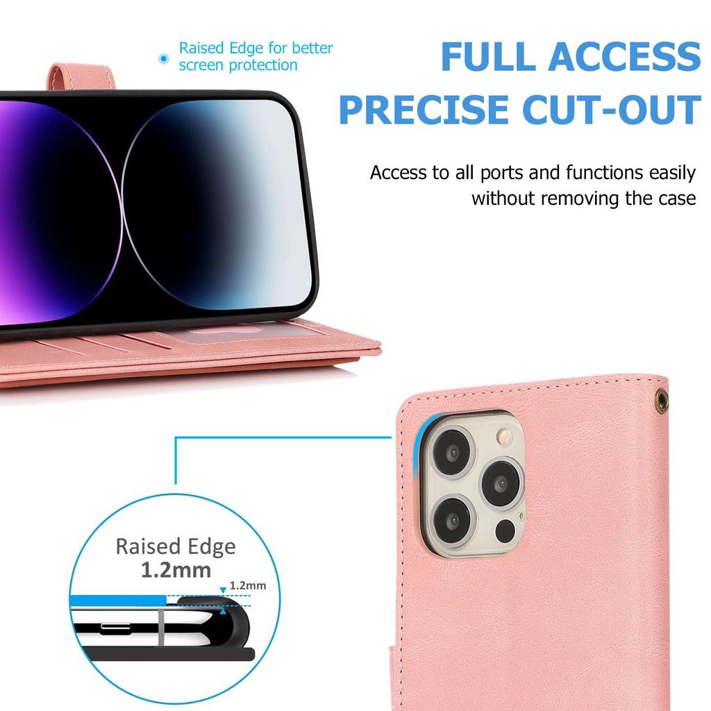 Crossbody Wallet Multi Card Flip Lanyard Leather Case for iPhone 15 14Plus 13 12 11Pro Max XS Max 8P 7P/Samsung S23 S22 S21 S20Ultra Plus A14 A54 A53