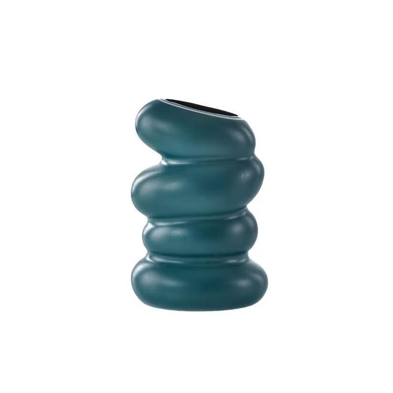 Nordic Spiral Vase: Creative Glazed Imitation Porcelain for Dry/Wet Flowers in Living Room