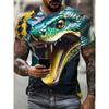 Fashion Snake Tshirts for Men 3D Printed Funny Animal Pattern Oversized T Shirt Summer Hip Hop Trend Casual O-Neck Tops