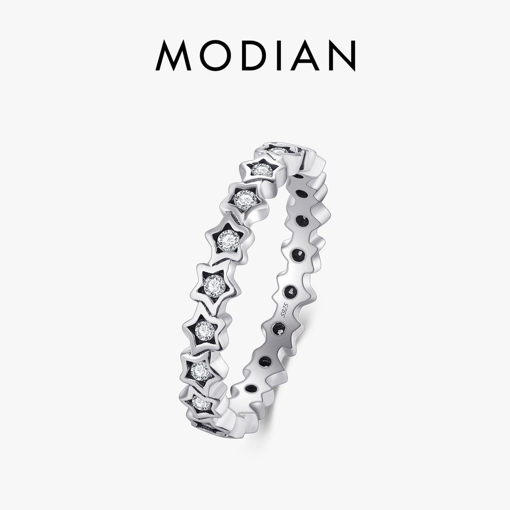 Luxury Original Delicate Solid 925 Silver stars Finger Ring Authentic Real Clear CZ Jewelry For Women Wedding Gift