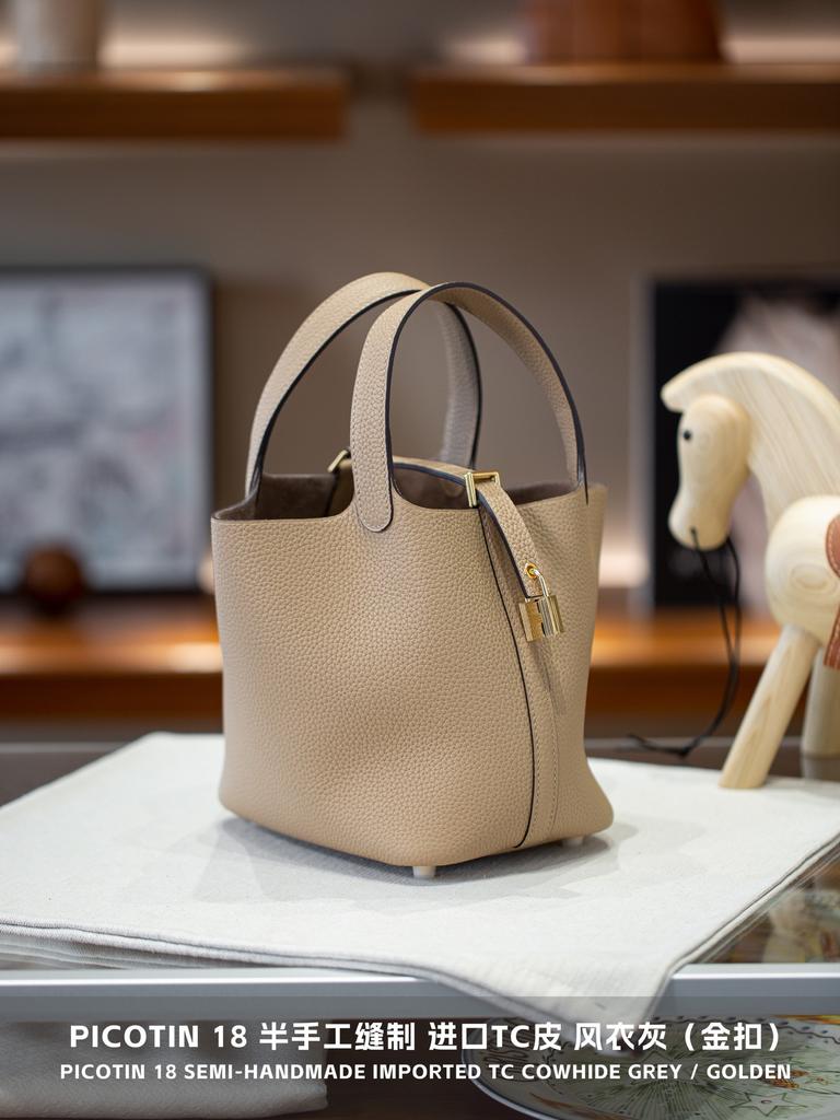Picotin18 Сумка-тоут с ручкой половинной длины из коровьей кожи верхнего слоя Сто стилей Классическая женская сумка Сумка