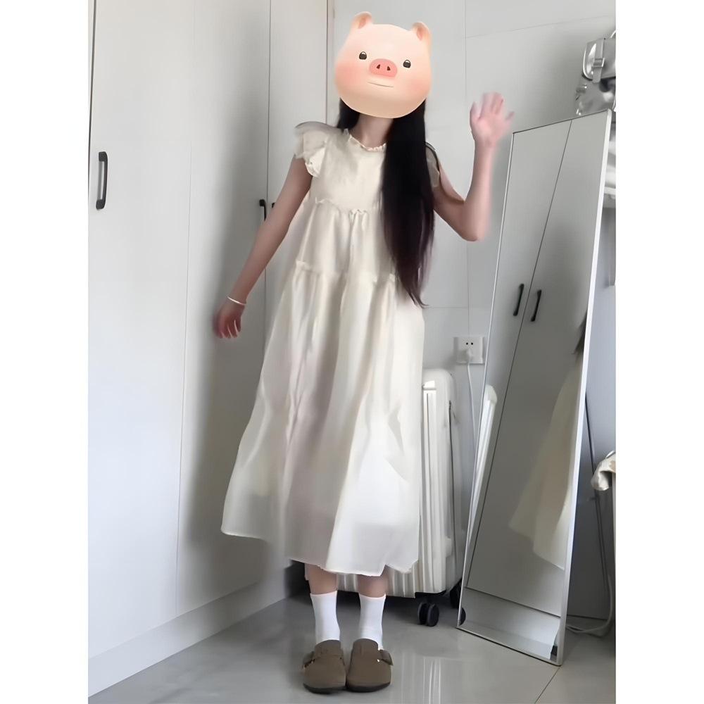 Gentle Xiaofei Sleeve Wind Xiaofei Sleeve Dress Temperament New Student Summer Sweet Loose Skinny Long Dress