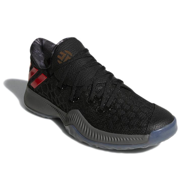 Adidas Harden B/E Round Toe Lace-Up Durable Low-Top Basketball Shoes Men Sneaker Black Red AC7826