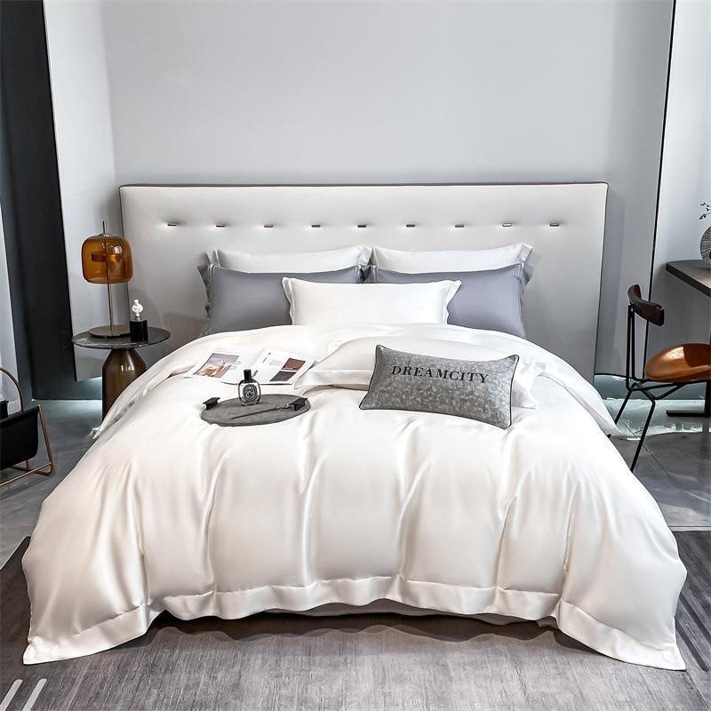 Набор из четырех предметов Lenzing Tencel Cool, 100 нитей, мытые однотонные пододеяльники