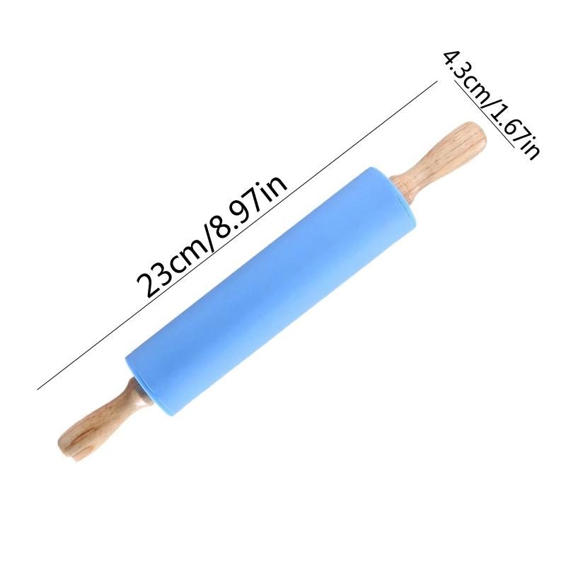 Silicone Rolling Pin Non-stick Surface Meets Human Design Handle Dough Making Baking Kitchen Tools Perfect Gift for Bakers