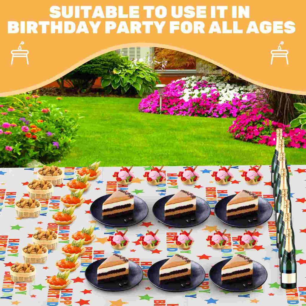 Birthday Party Tablecloth Picnic for Kids Covers Polyester Food Grade Decorative Cloths Child Tablecloths