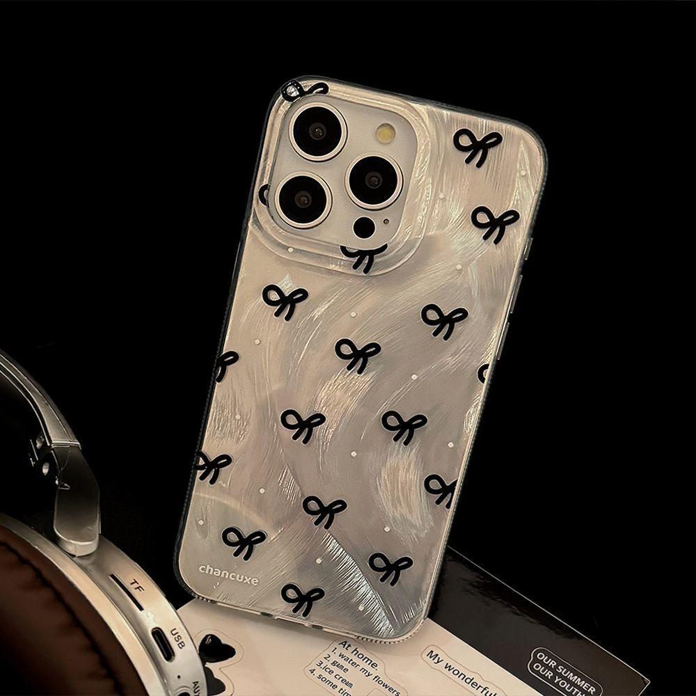 Роскошный лазерный серебристый чехол с бантом для iPhone 17 Air 16 15 14 13 12 11 Pro Max Plus 16E 7 8 SE2 X XS XR Противоударный бампер Fundas
