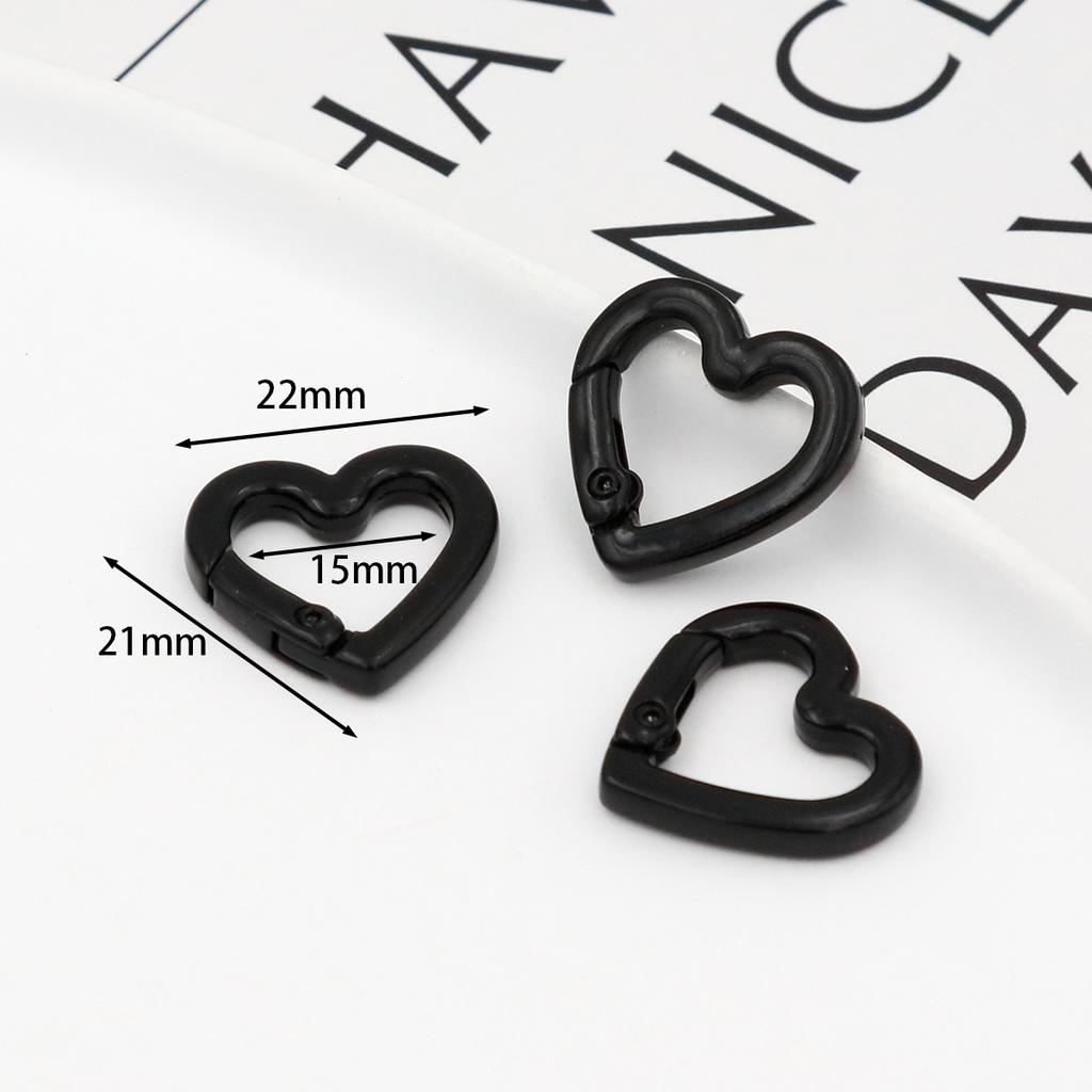 1pcs Metal Heart Spring Clasp Openable Love Shaped Carabiner DIY Backpack Bags Accessories