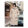 Cotton Jacket Female Long Section, Winter Knee Thickened Korean Version of Loose Hooded Cotton Coat, Female Versatile Cotton Jacket Coat