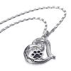Подвеска в виде сердца собаки, полая подвеска на День матери, ключица, женское ожерелье с кристаллами