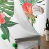 Watercolor Tropical Plants Tulle Window Curtains for Living Room Yarn Sheer Voile Curtain for Bedroom Kitchen Drape Decor