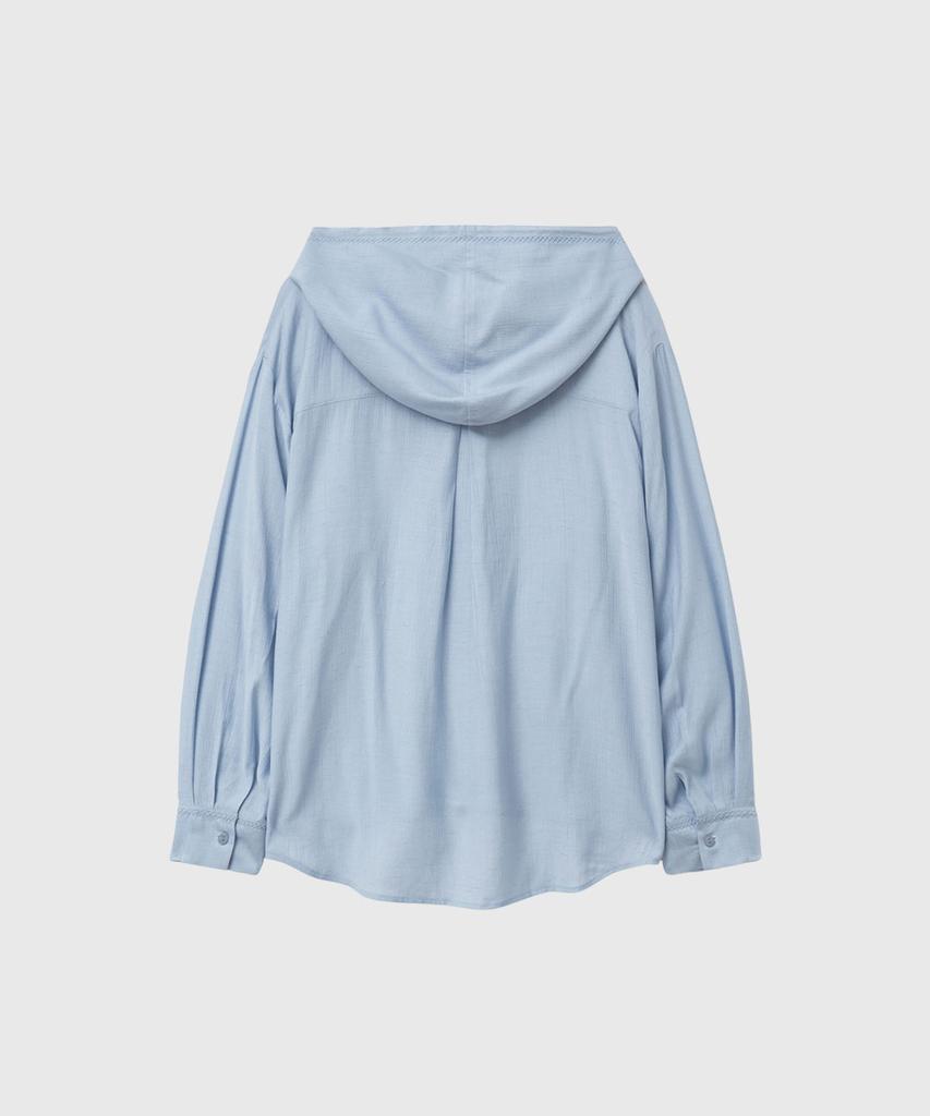 GENERALIDEA Summer Loose Fit Wrinkle Hooded Shirt [Sky Blue] / Gf1Lsh512
